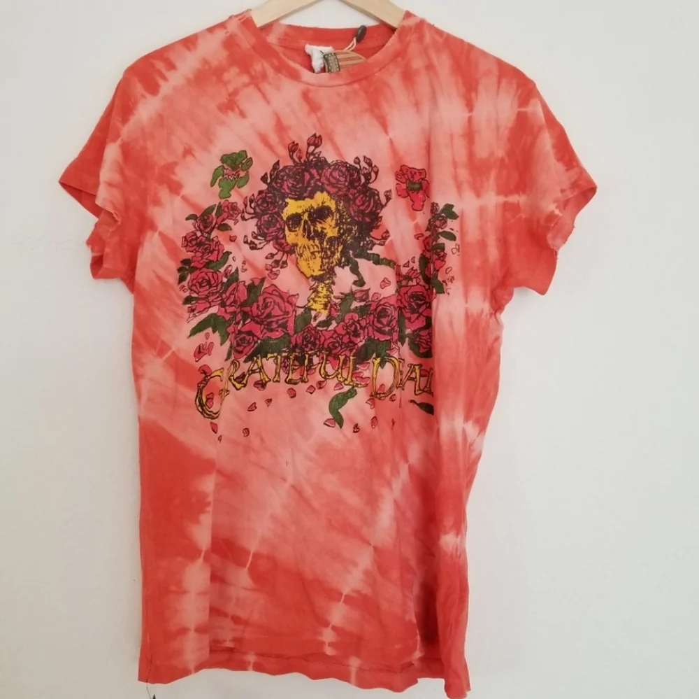 Madeworn Grateful Dead Distressed Tie Dye Relax T-ShirtSize S Red Orange - Picture 3 of 10